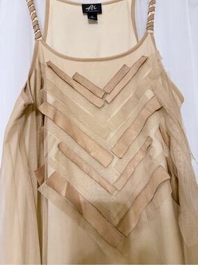 Ai Beige/Cream Mesh Layered Camisole top or Dress Sz S